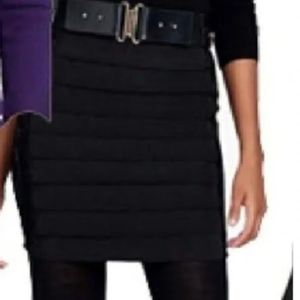 Tory Burch black mini bandage skirt with glitter side panels Size M